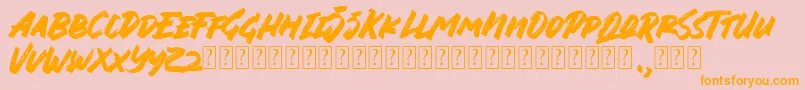 Jungle Bloods Font Font – Orange Fonts on Pink Background