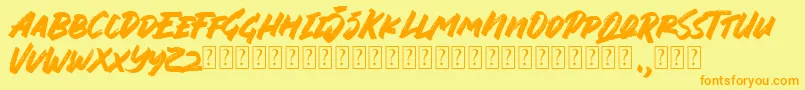 Jungle Bloods Font Font – Orange Fonts on Yellow Background