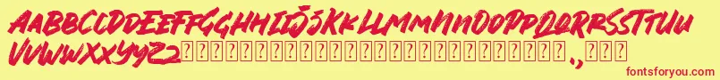 Шрифт Jungle Bloods Font – красные шрифты на жёлтом фоне