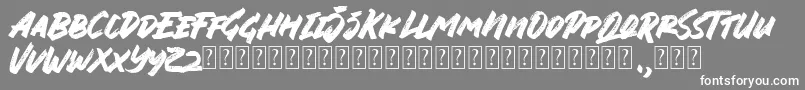 Jungle Bloods Font-Schriftart – Weiße Schriften auf grauem Hintergrund