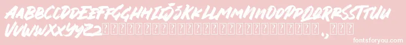 Jungle Bloods Font-Schriftart – Weiße Schriften auf rosa Hintergrund