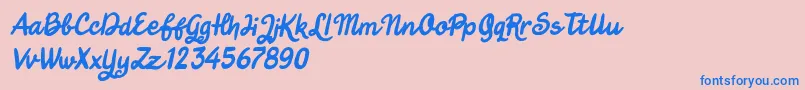 Jungle Boy Italic Font – Blue Fonts on Pink Background