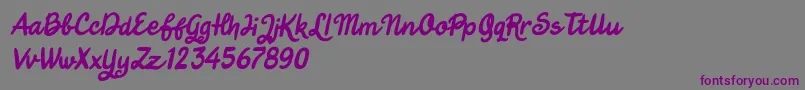 Шрифт Jungle Boy Italic – фиолетовые шрифты на сером фоне