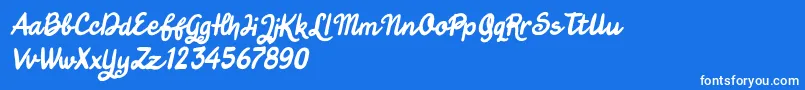 Jungle Boy Italic Font – White Fonts on Blue Background