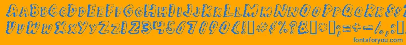 Jungle Fever Font – Blue Fonts on Orange Background