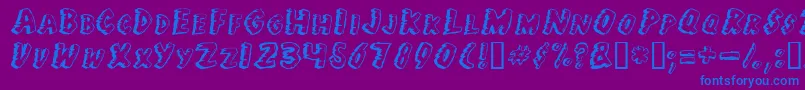 Jungle Fever Font – Blue Fonts on Purple Background