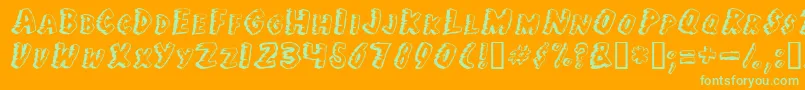 Jungle Fever Font – Green Fonts on Orange Background