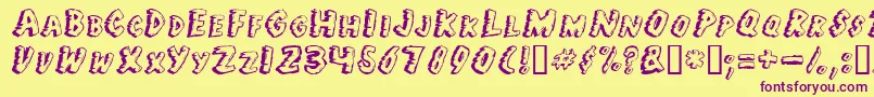 Jungle Fever Font – Purple Fonts on Yellow Background