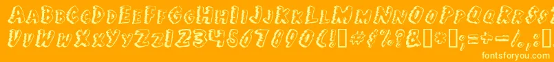 Jungle Fever-Schriftart – Gelbe Schriften auf orangefarbenem Hintergrund