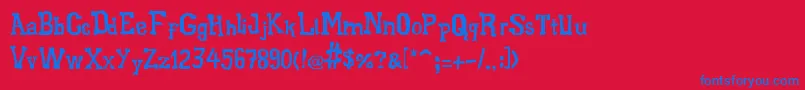 XiloGaldino Font – Blue Fonts on Red Background