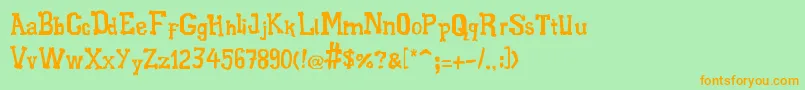 XiloGaldino Font – Orange Fonts on Green Background