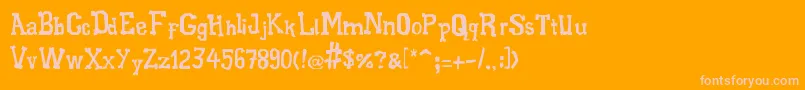 フォントXiloGaldino – オレンジの背景にピンクのフォント