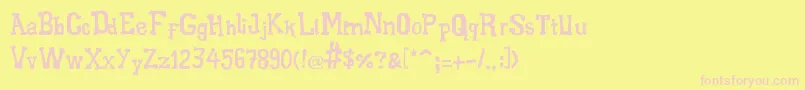 フォントXiloGaldino – ピンクのフォント、黄色の背景