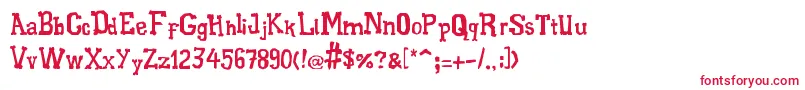 フォントXiloGaldino – 白い背景に赤い文字