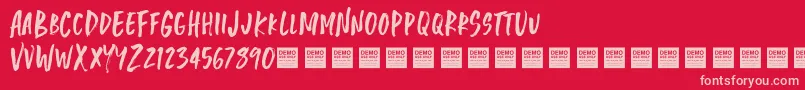 Jungle Jam   Demo Font – Pink Fonts on Red Background