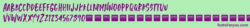 Jungle Jam   Demo-Schriftart – Violette Schriften auf grünem Hintergrund