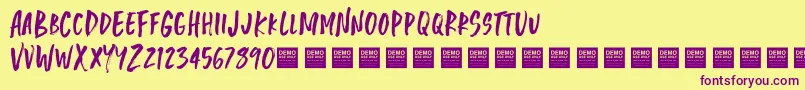 Jungle Jam   Demo Font – Purple Fonts on Yellow Background