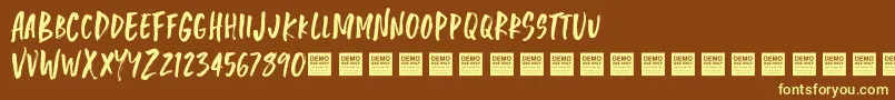 Jungle Jam   Demo Font – Yellow Fonts on Brown Background