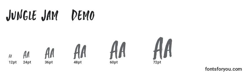 Größen der Schriftart Jungle Jam   Demo