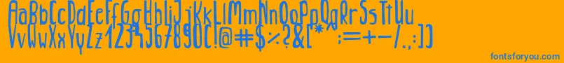 Jungle Font – Blue Fonts on Orange Background