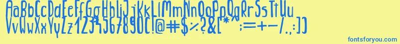 Jungle Font – Blue Fonts on Yellow Background