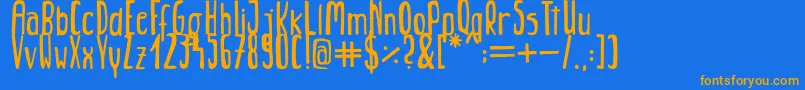 Jungle-Schriftart – Orangefarbene Schriften auf blauem Hintergrund