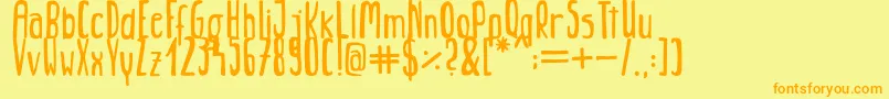 Jungle Font – Orange Fonts on Yellow Background