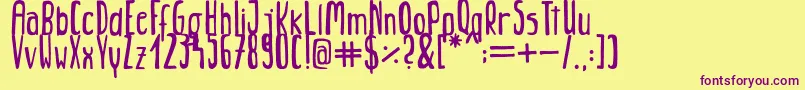 Jungle Font – Purple Fonts on Yellow Background