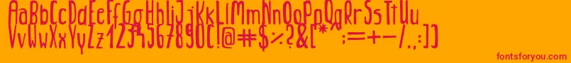 Jungle Font – Red Fonts on Orange Background