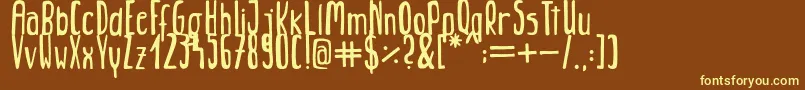 Jungle Font – Yellow Fonts on Brown Background