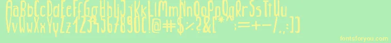 Jungle Font – Yellow Fonts on Green Background