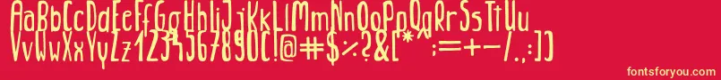 Jungle Font – Yellow Fonts on Red Background