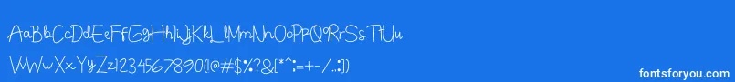 Junitta-Schriftart – Weiße Schriften auf blauem Hintergrund