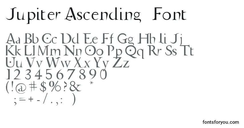 A fonte Jupiter Ascending   Font – alfabeto, números, caracteres especiais