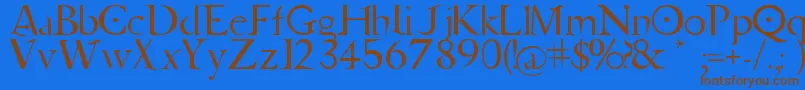 フォントJupiter Ascending   Font – 茶色の文字が青い背景にあります。