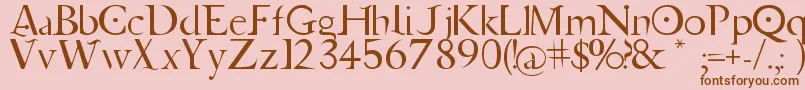 Шрифт Jupiter Ascending   Font – коричневые шрифты на розовом фоне