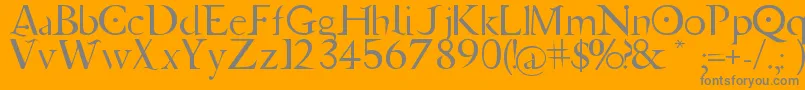 Fonte Jupiter Ascending   Font – fontes cinzas em um fundo laranja