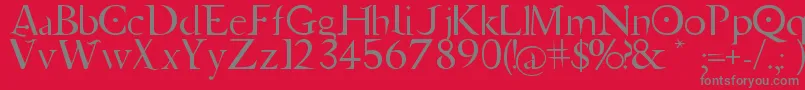 Jupiter Ascending   Font-Schriftart – Graue Schriften auf rotem Hintergrund