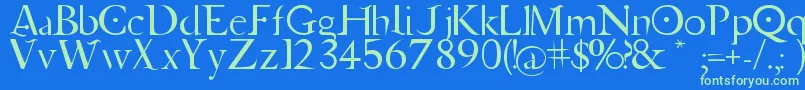 Jupiter Ascending   Font-Schriftart – Grüne Schriften auf blauem Hintergrund