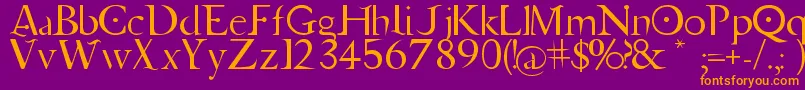 Fonte Jupiter Ascending   Font – fontes laranjas em um fundo violeta