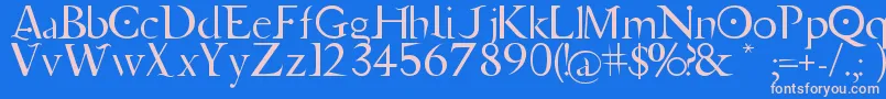 フォントJupiter Ascending   Font – ピンクの文字、青い背景