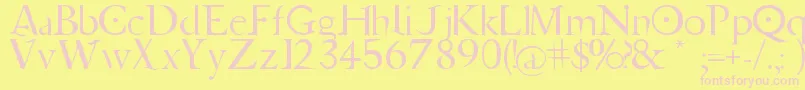 Fonte Jupiter Ascending   Font – fontes rosa em um fundo amarelo