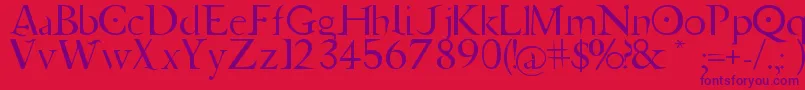Czcionka Jupiter Ascending   Font – fioletowe czcionki na czerwonym tle