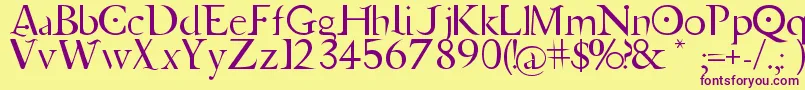 Jupiter Ascending   Font-Schriftart – Violette Schriften auf gelbem Hintergrund