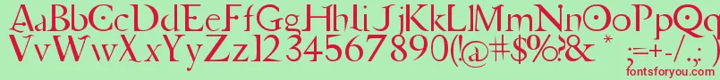 Шрифт Jupiter Ascending   Font – красные шрифты на зелёном фоне