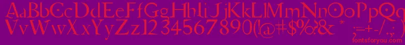 Шрифт Jupiter Ascending   Font – красные шрифты на фиолетовом фоне