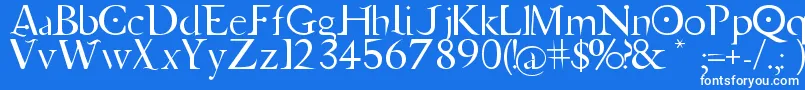 Czcionka Jupiter Ascending   Font – białe czcionki na niebieskim tle