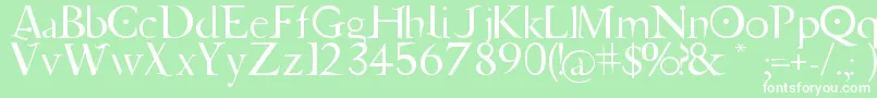 Czcionka Jupiter Ascending   Font – białe czcionki na zielonym tle