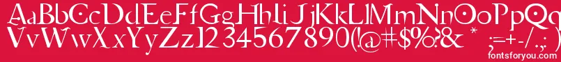 フォントJupiter Ascending   Font – 赤い背景に白い文字