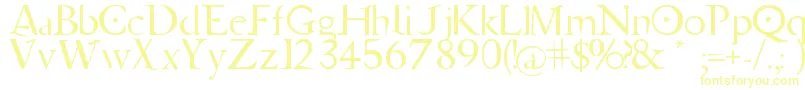 フォントJupiter Ascending   Font – 白い背景に黄色の文字